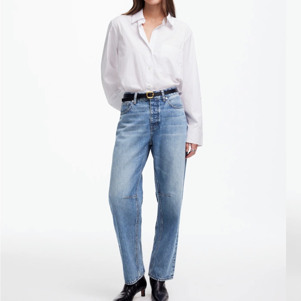 NWT! Madewell Light Blue barrel Leg darted Jeans size 33